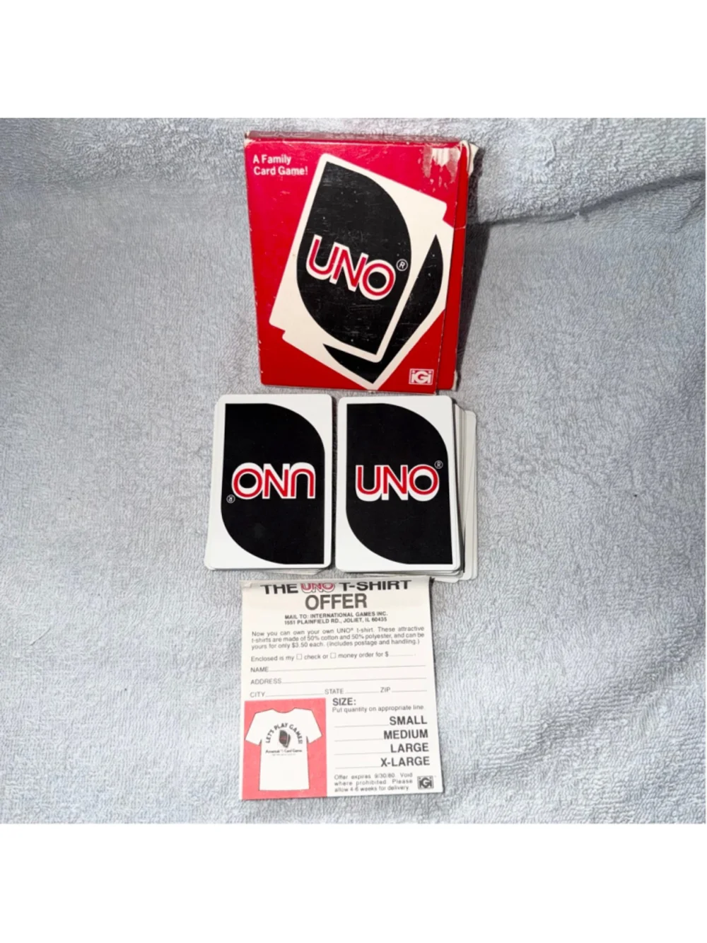 Vintage 1979 UNO Playing Cards Original Box w/Printed Instructions Complete